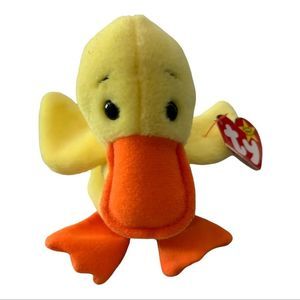 Ty Beanie Babys - Quackers The Duck 6" Plush Toy (4024) Easter Duck